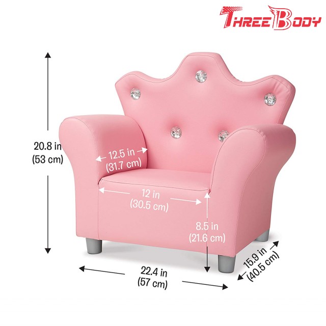 소녀를 위한 편한 현대 아이 가구 아이 ‘S 크라운 안락 의자 분홍색 PU 가죽 소파