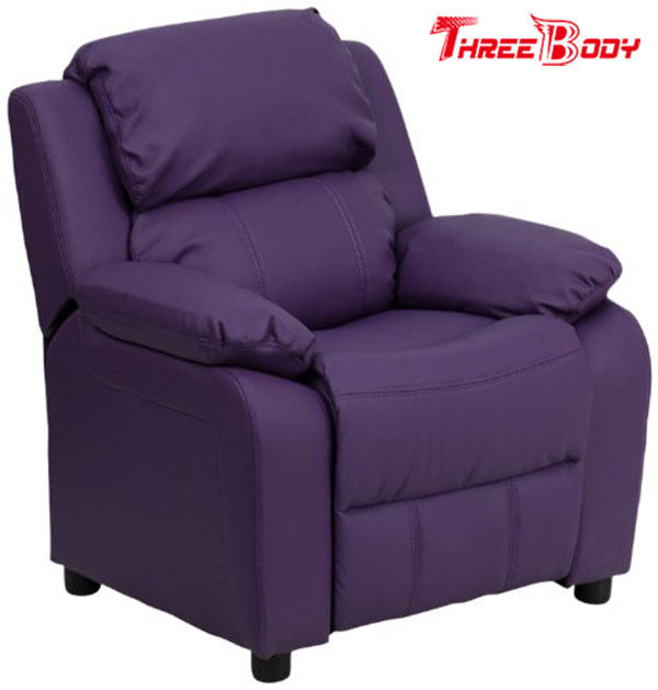 안락한 아이들의 안락 의자 의자, 저장 팔을 가진 자주색 비닐 유아 안락 의자 의자