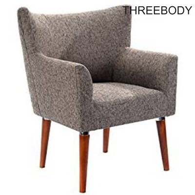 Commercial Modern Hotel Furniture Comfortable Coffee Shop Lounge Chair Wooden Leg