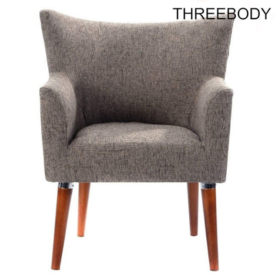 Commercial Modern Hotel Furniture Comfortable Coffee Shop Lounge Chair Wooden Leg