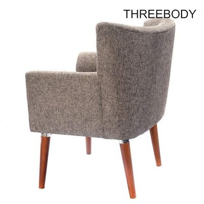 Commercial Modern Hotel Furniture Comfortable Coffee Shop Lounge Chair Wooden Leg