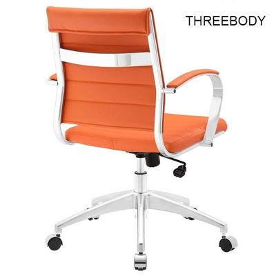 Comfortable Modern Home Furniture Aluminum Frame Orange Mid Back Executive Office Chair