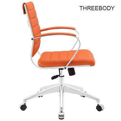 Comfortable Modern Home Furniture Aluminum Frame Orange Mid Back Executive Office Chair