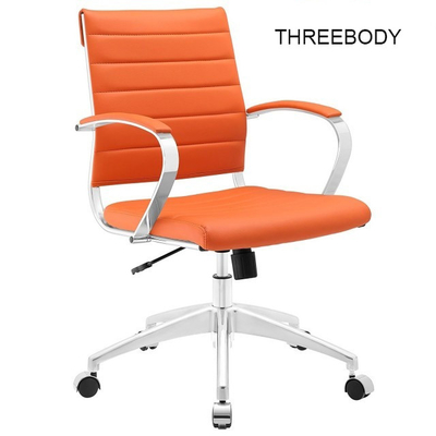 Comfortable Modern Home Furniture Aluminum Frame Orange Mid Back Executive Office Chair