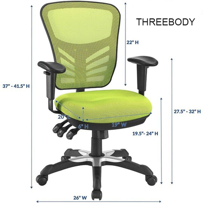 Green Ergonomic Mesh Office Chair , Computer Gaming Mesh Back Office Chair
