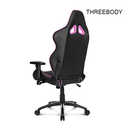 360 Degree Swivel Black And Purple Gaming Chair , Mobile Comfortable Gaming Chair
