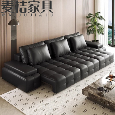 Lawrence Multifunctional Intelligent Single And Multi-Person Adjustable L-Shaped Electric Leather  Sofa