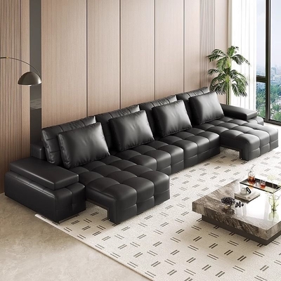 Lawrence Multifunctional Intelligent Single And Multi-Person Adjustable L-Shaped Electric Leather  Sofa