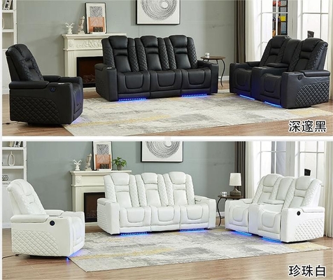 Louis Denny First-Layer Cowhide Genuine Leather Home Theater Living Room Sofa