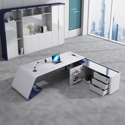 Lacquer Furniture Simple, Modern And Elegant Painted Boss Desk, Fashionable CEO, Executive & Boss Desk