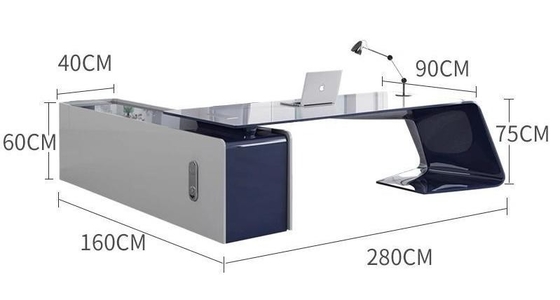 Lacquer Furniture Simple, Modern And Elegant Painted Boss Desk, Fashionable CEO, Executive & Boss Desk