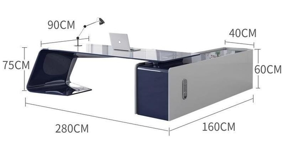 Lacquer Furniture Simple, Modern And Elegant Painted Boss Desk, Fashionable CEO, Executive & Boss Desk