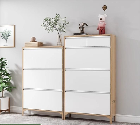 Simple Multi-Layer Large-Capacity Steel Tip-Type Shoe Storage Cabinet For Home Entrance, Exterior Door, Elevator Aisle