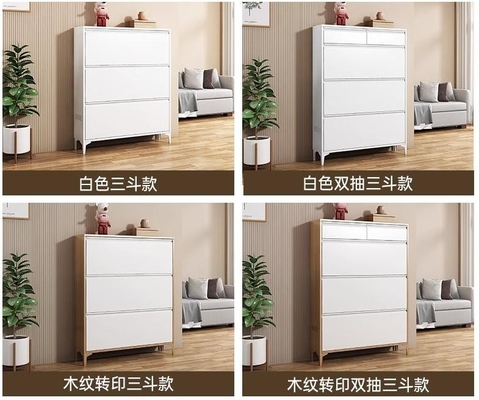 Simple Multi-Layer Large-Capacity Steel Tip-Type Shoe Storage Cabinet For Home Entrance, Exterior Door, Elevator Aisle