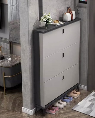 Solid Wood Italian-Style Ultra-Thin Tipping Shoe Storage Cabinet For Home Entrance, Home Exterior Door, Elevator Aisle