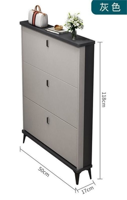 Solid Wood Italian-Style Ultra-Thin Tipping Shoe Storage Cabinet For Home Entrance, Home Exterior Door, Elevator Aisle