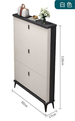 Solid Wood Italian-Style Ultra-Thin Tipping Shoe Storage Cabinet For Home Entrance, Home Exterior Door, Elevator Aisle